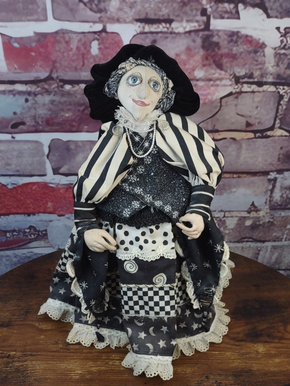 Artisan Crafted Mixed Media Fabric Arts Figure